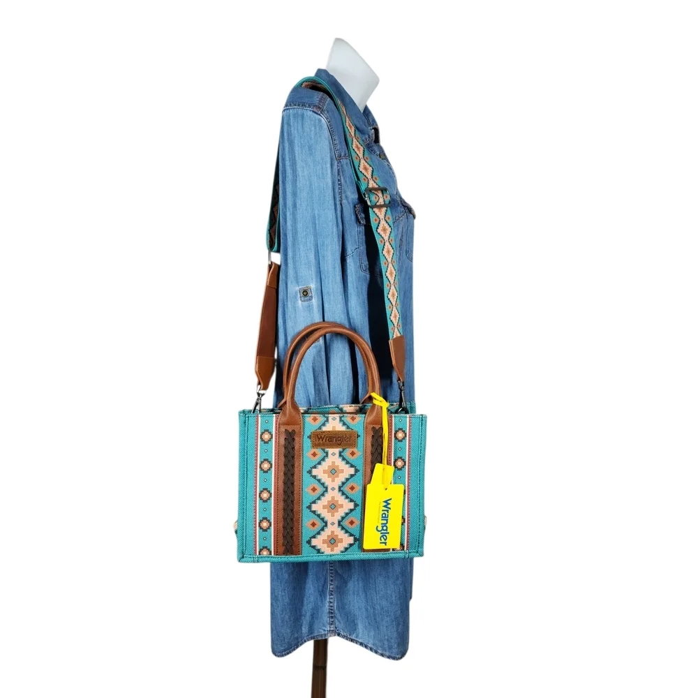 WRANGLER SOUTHWESTERN CANVAS TOTE/SACHEL BAG